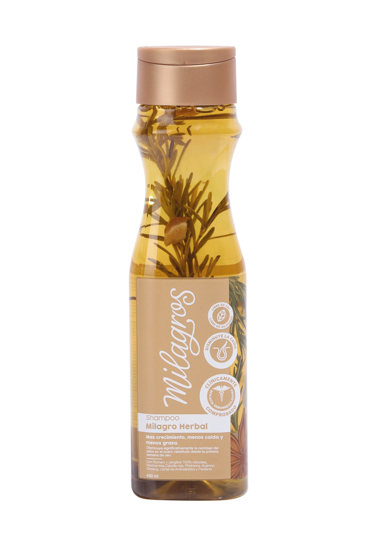Milagro Herbal, shampoo com romero 450Ml