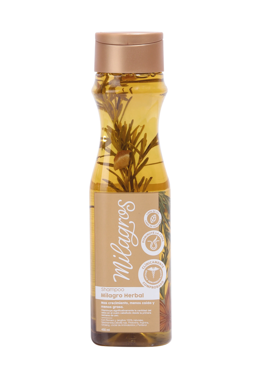 Milagro Herbal, shampoo con romero 450Ml